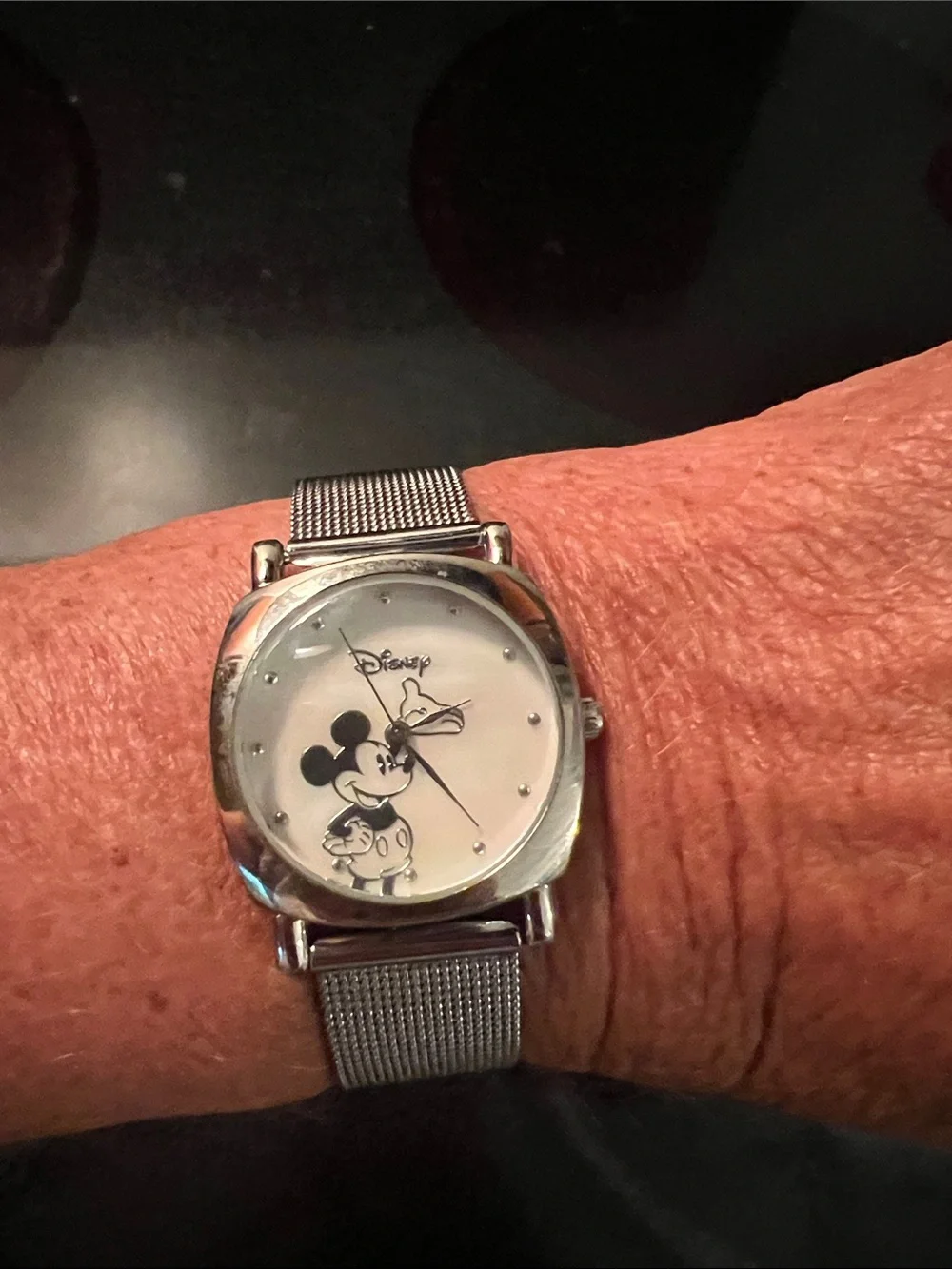Disney Silver Mesh Band Mickey Mouse Watch